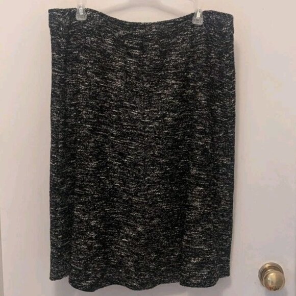 Talbots Black/White A-Line Tweed Skirt, Size 16W - Picture 2 of 7